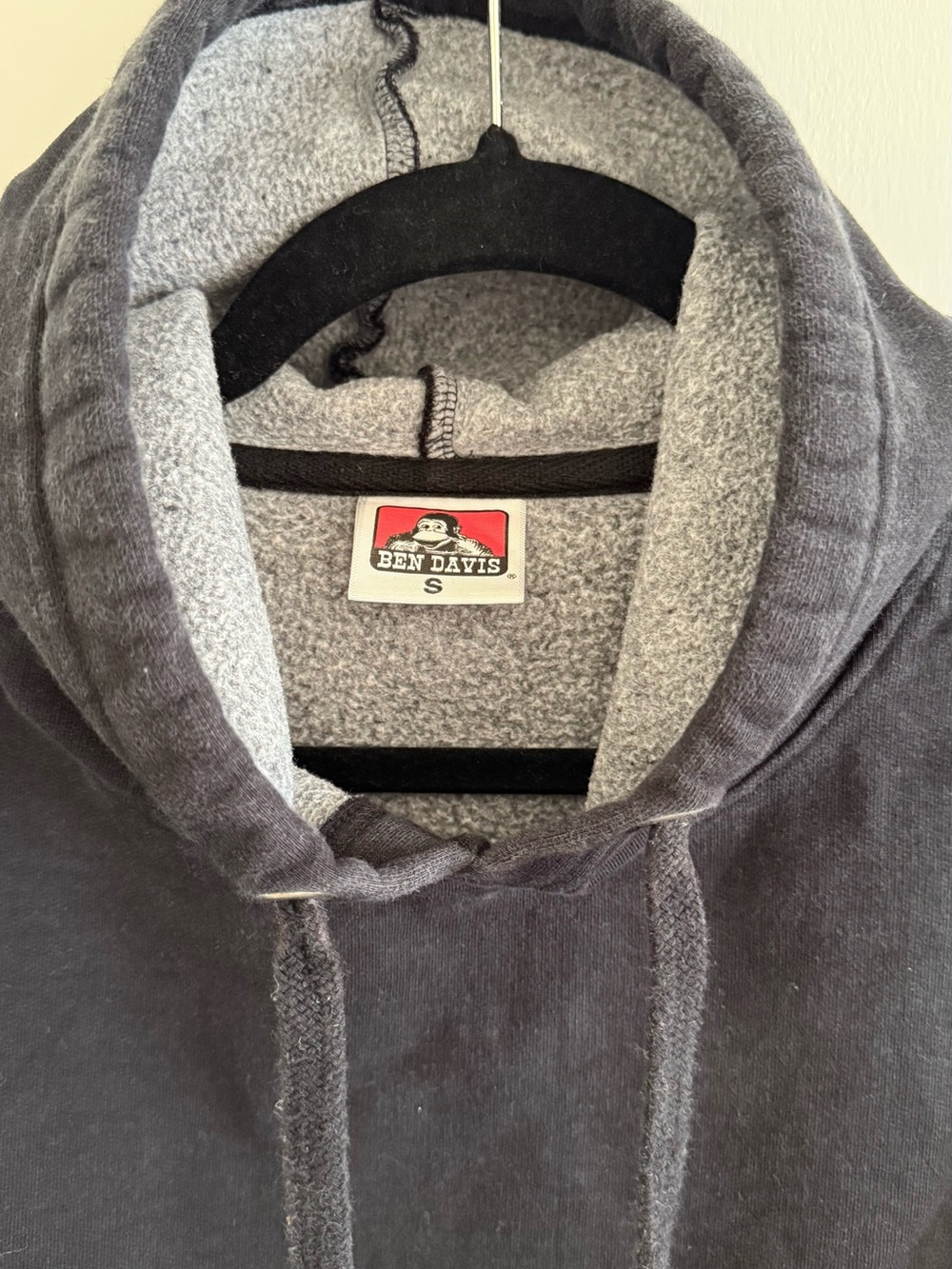 Ben Davis Heavyweight Pullover Workwear Hoodie Black - Picture 2 of 5